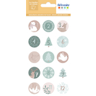 Stickers ronds pour calendrier de l'Avent x 2 Let it snow